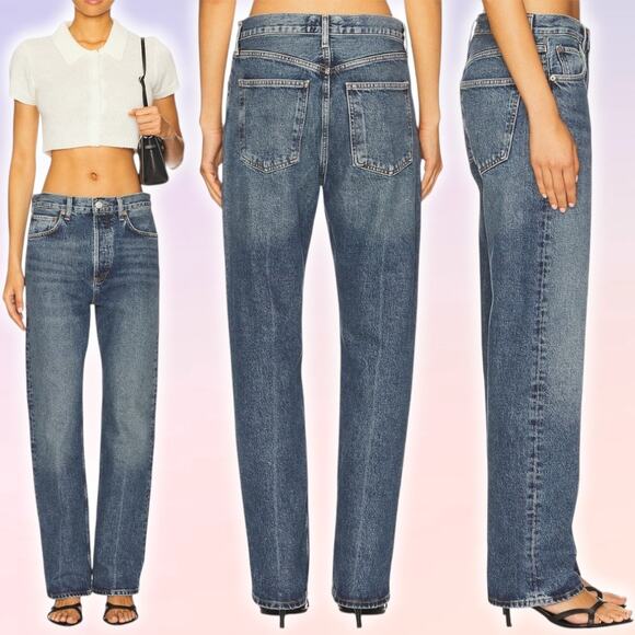 Agolde Denim - NWT AGOLDE Fran Low Slung Easy Straight Leg Jeans In Dwell Size 34